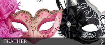 Venetian Masquerade Feather Masks